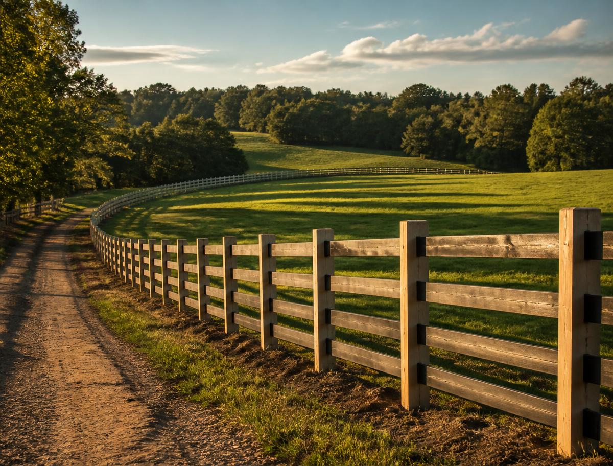 Freshly fenced rolling Kentucky pasture
